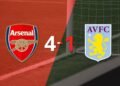 Arsenal overpower Aston Villa to stay clear at the top of the Premier League