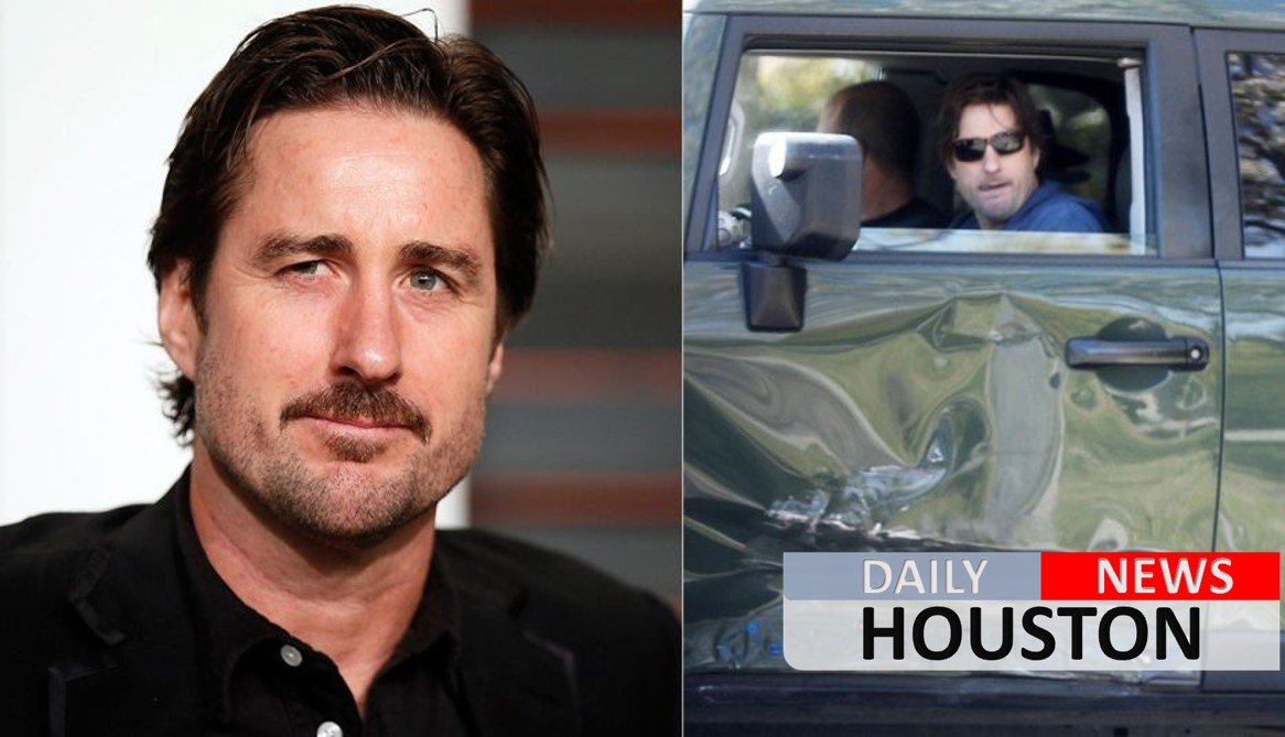 Luke Wilson returns home in wrecked car after being hailed as a ‘hero’ after deadly crash