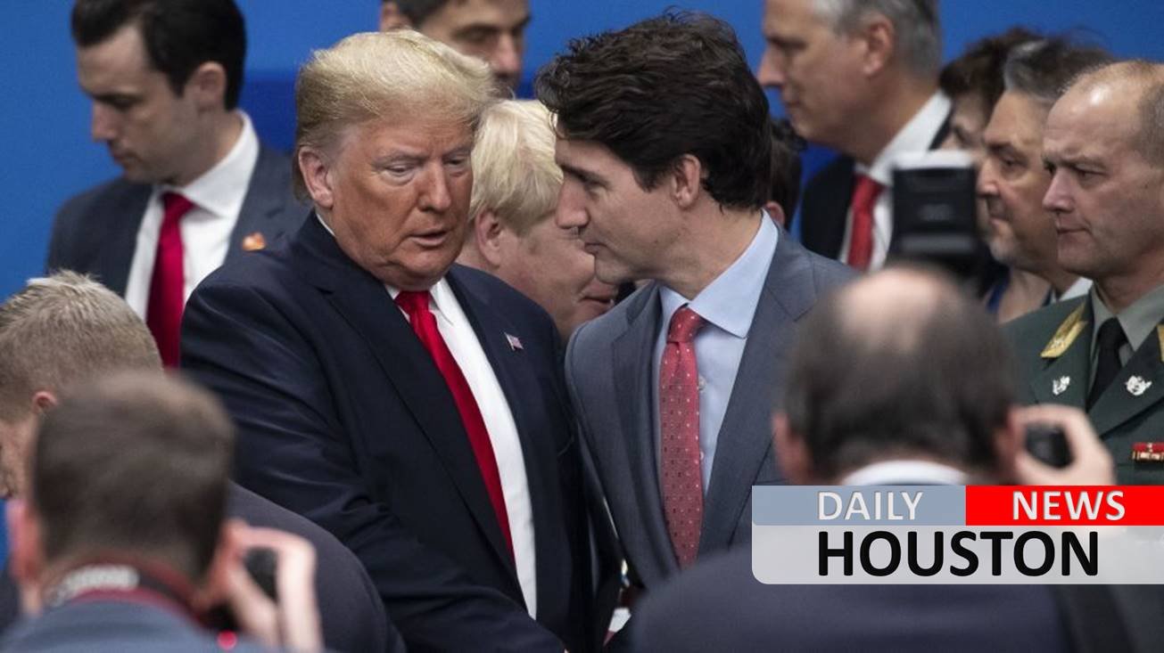 Trump hits back after Trudeau appears to mock him in NATO summit video