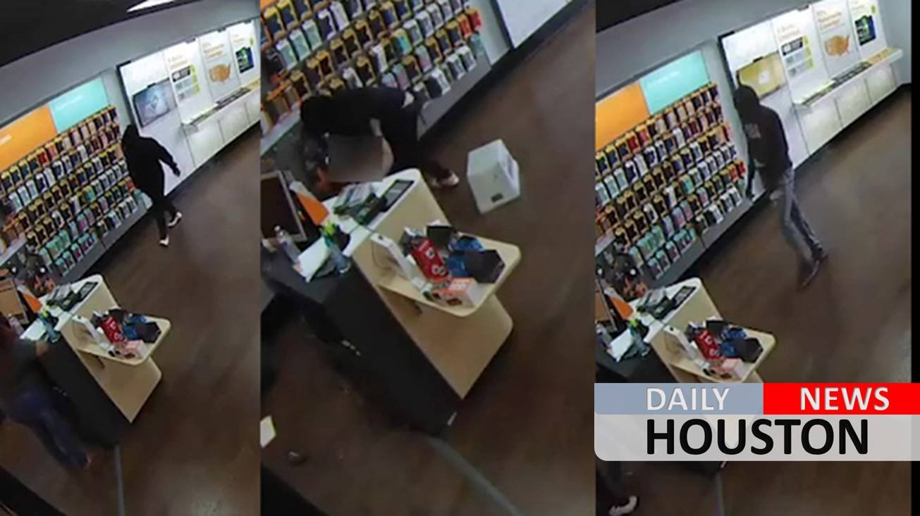 Woman fights back against robbers choking her in cell phone store