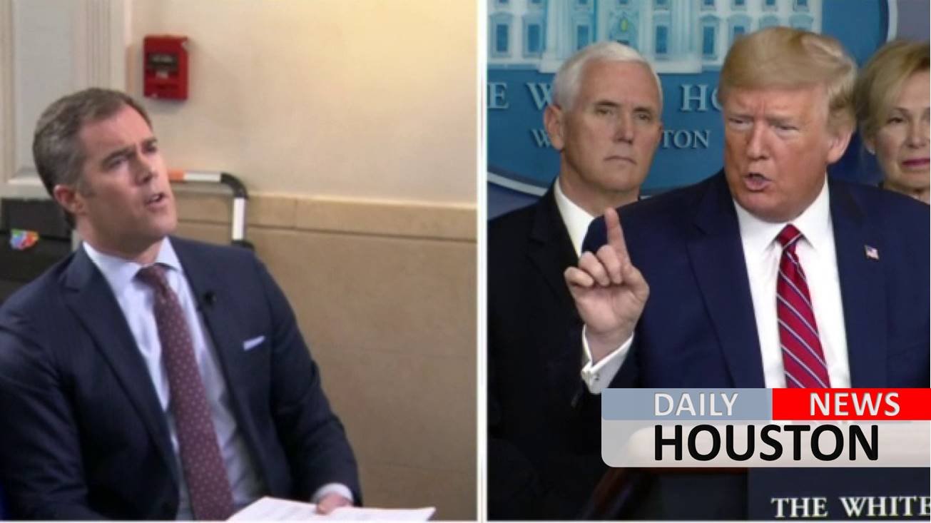 Trump spars with reporters during fiery coronavirus briefing