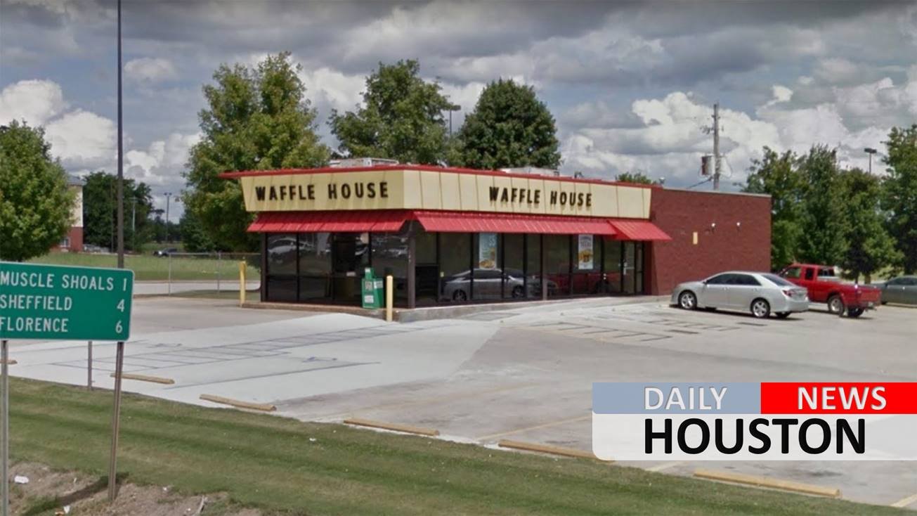 Man falls through Waffle House ceiling, shoves patron in chaotic scene caught on camera