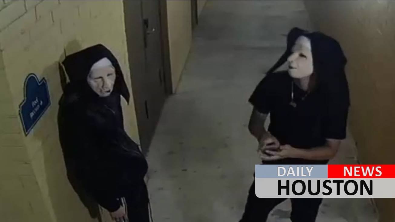 Two men wearing nun masks charged with robbery of man who was lured to hotel