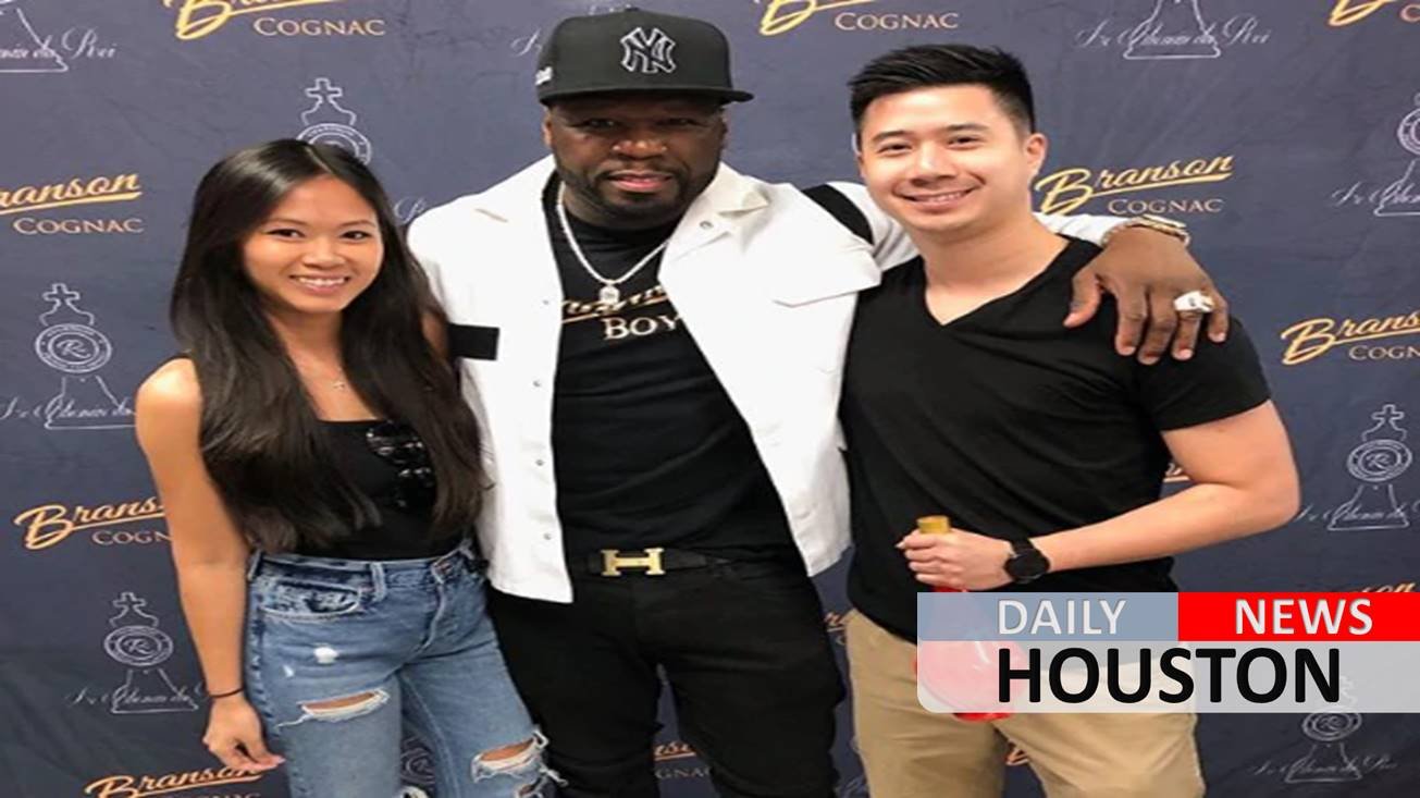 Rapper 50 Cent in Houston meeting fans at Spec’s liquor stores