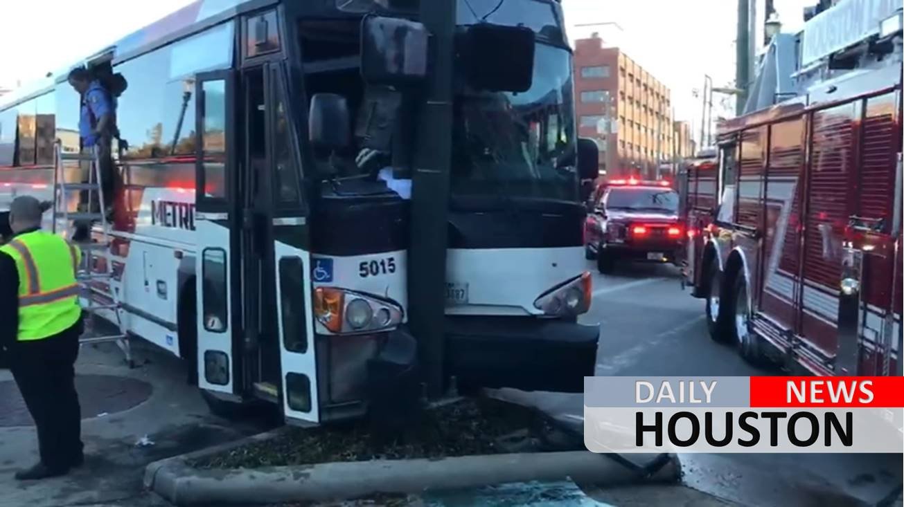 METRO bus driver injured when bus with employees crashes into pole