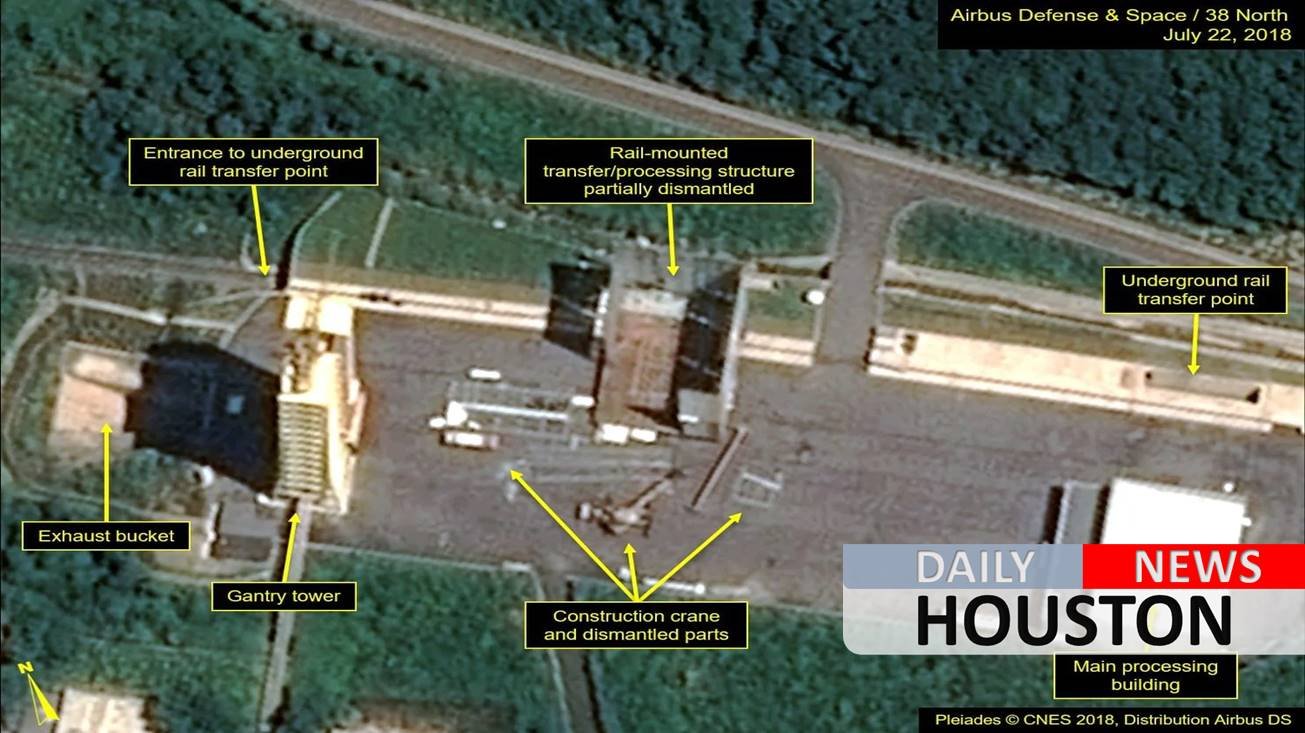 North Korea begins dismantling its main missile-engine test site, satellite images indicate