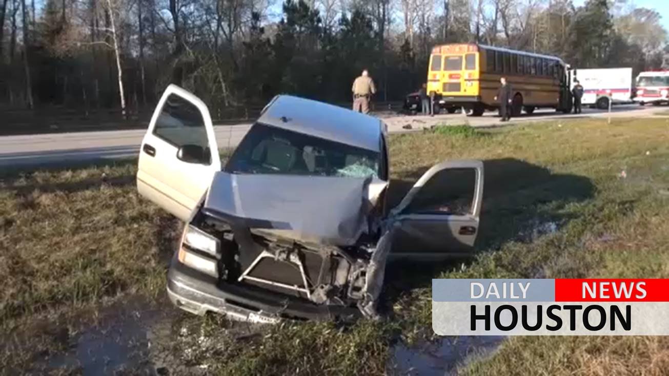 Conroe ISD school bus with kids on board hit by driver in chain-reaction crash