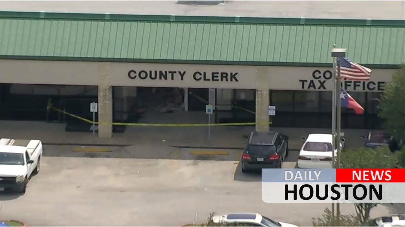 Driver slams vehicle into early voting location